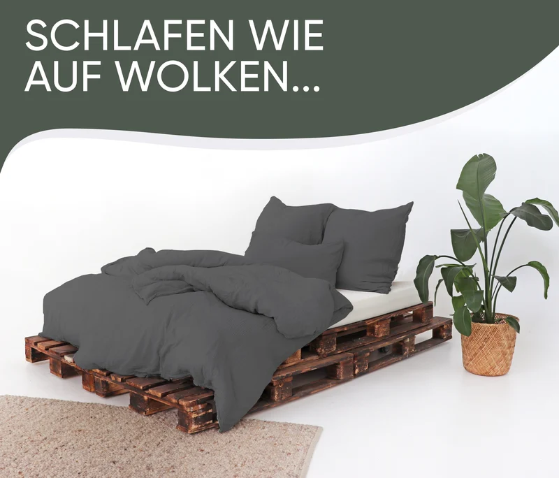 Musselin Bettwäsche aus 100% Bio Baumwolle - ÖKO-TEX Standard 100, Made in Green