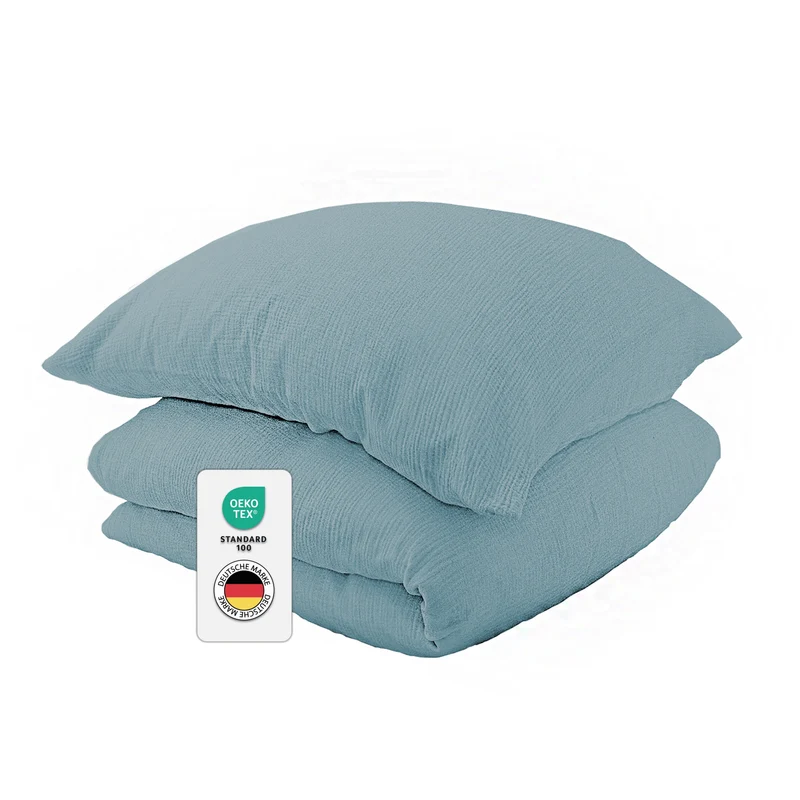 Musselin Bettwäsche aus 100% Bio Baumwolle - ÖKO-TEX Standard 100, Made in Green