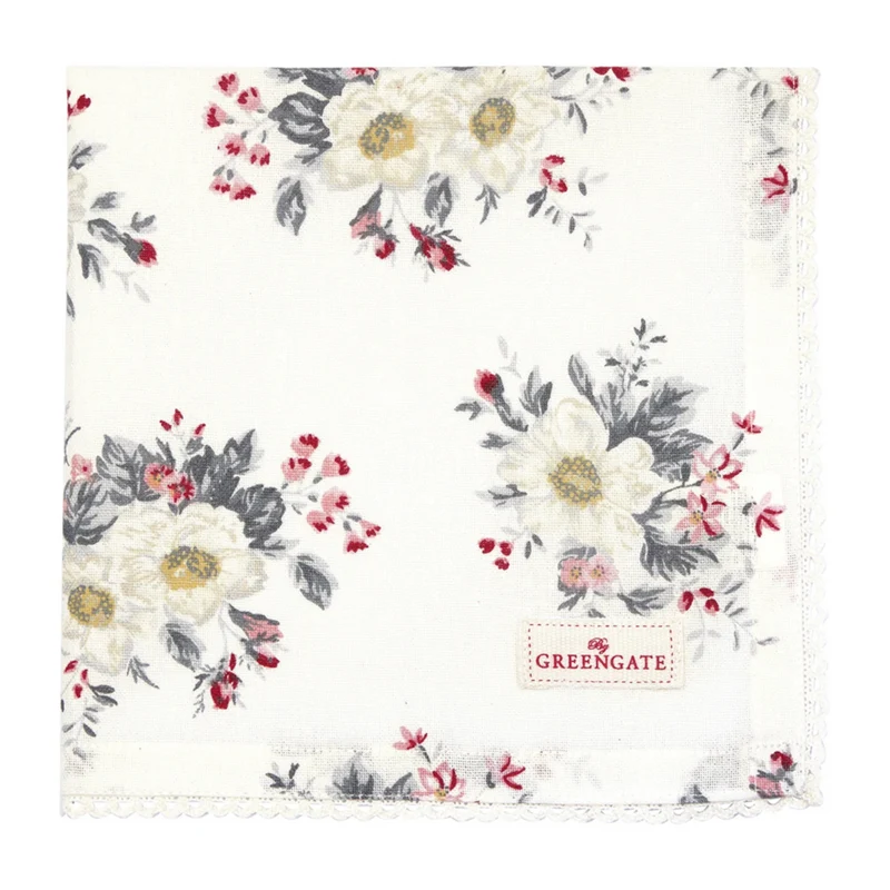 GreenGate Stoffserviette Abella Weiß