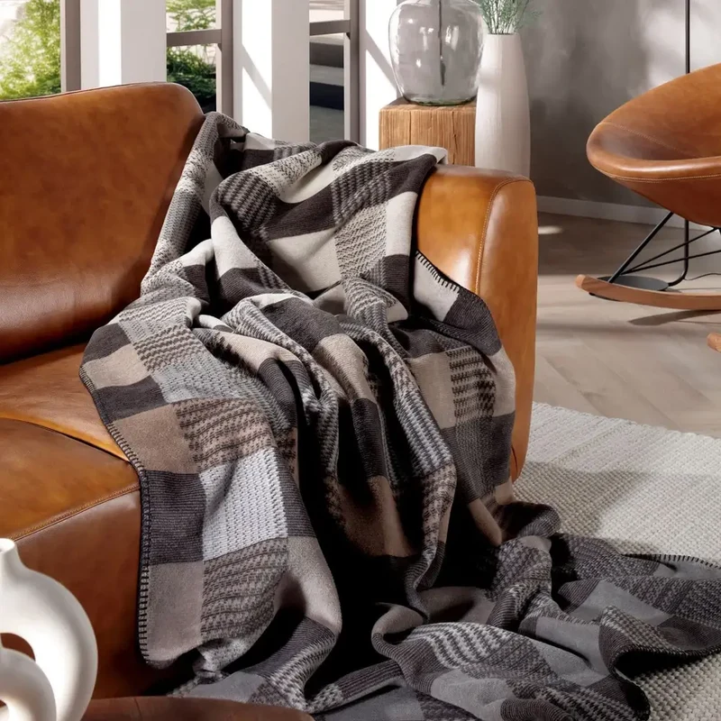 Wohndecke Shadow Check – Sofadecke 150 x 200 cm