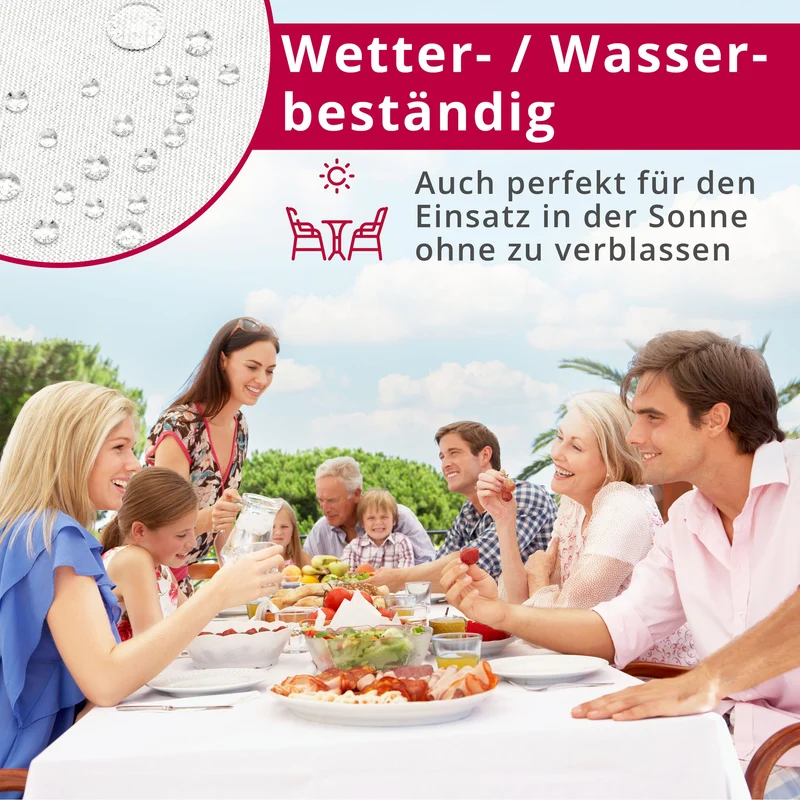 Leinen Optik Tischdecke eckig weiß