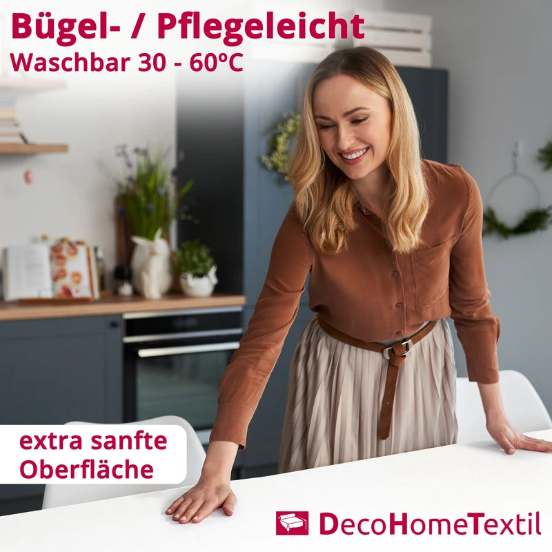 Leinen Optik Tischdecke eckig weiß