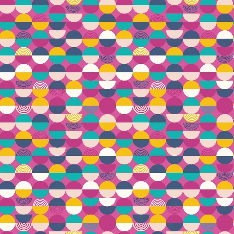 Baumwolle bedruckt Blümchen & Kreise *Ab 50cm