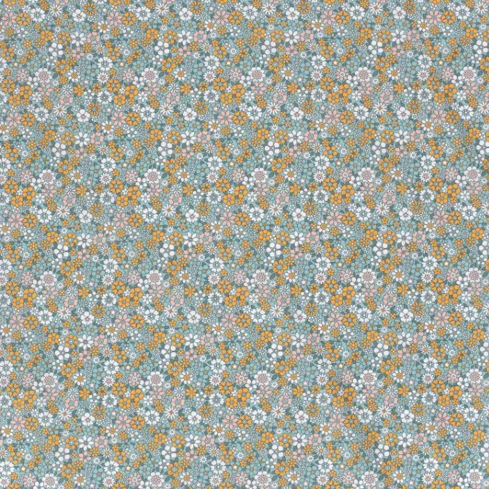Baumwolle bedruckt Blümchen & Kreise *Ab 50cm