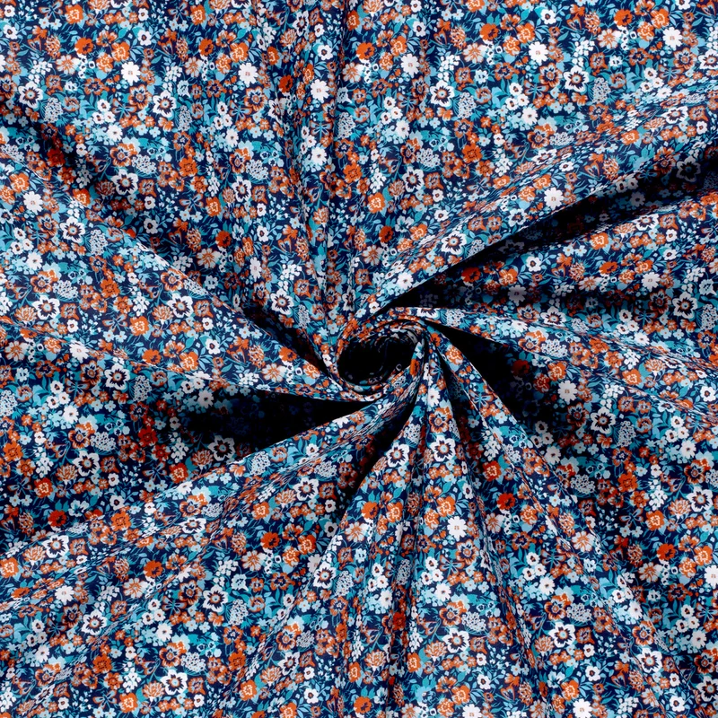 Baumwolle bedruckt Blümchen & Kreise *Ab 50cm