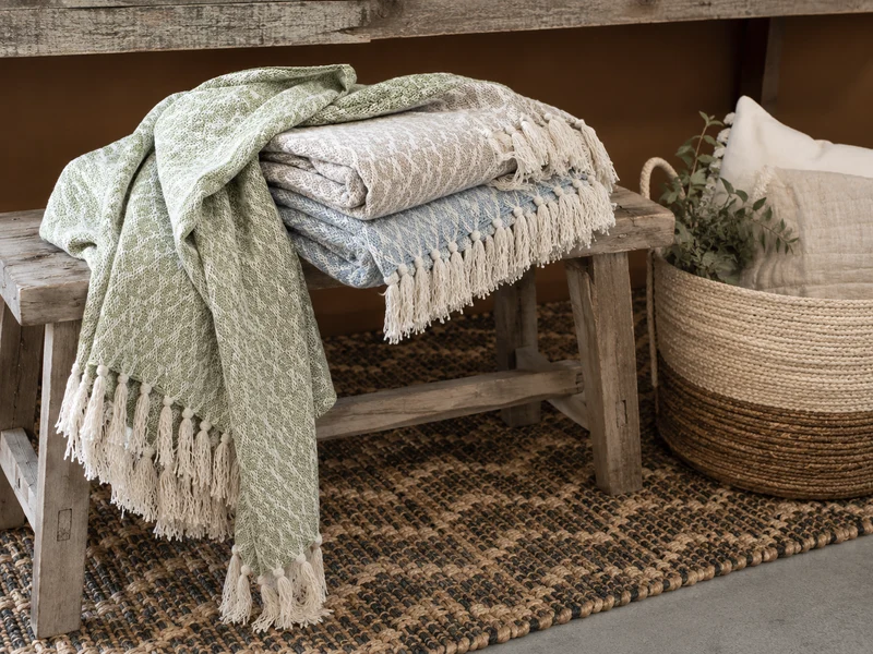 Chic Antique Aix Plaid Garnüberschuss Grün