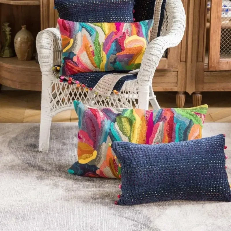Gemusterter Jacquard Teppich Aloyse | Steel