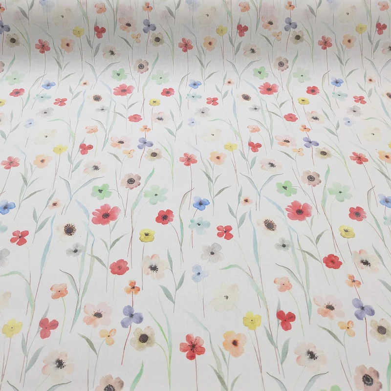 Tischdeckenstoff recycelt Blumenwiese *Ab 50cm