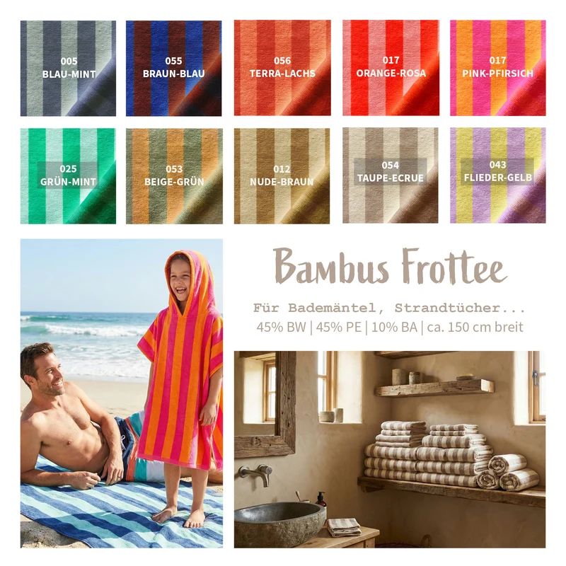 Bambus Frottee gestreift * Ab 50 cm