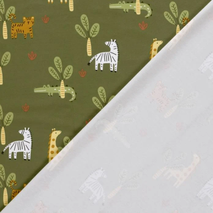 Baumwolljersey Safari grün *Ab 50cm