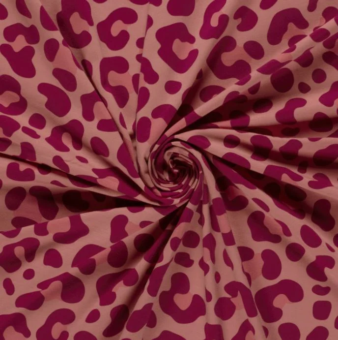 Baumwolljersey Leo pink auf altrosa *Ab 50cm