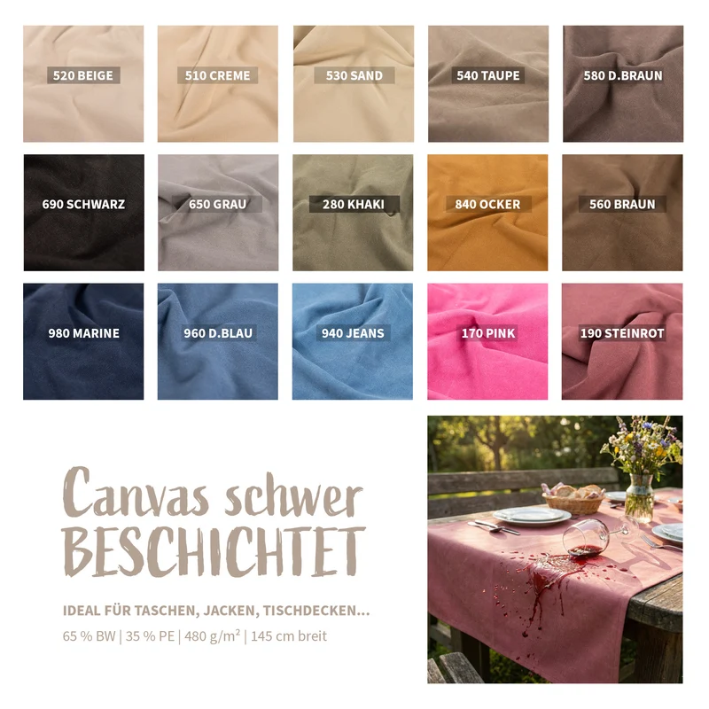 Canvas schwer beschichtet * Ab 50 cm