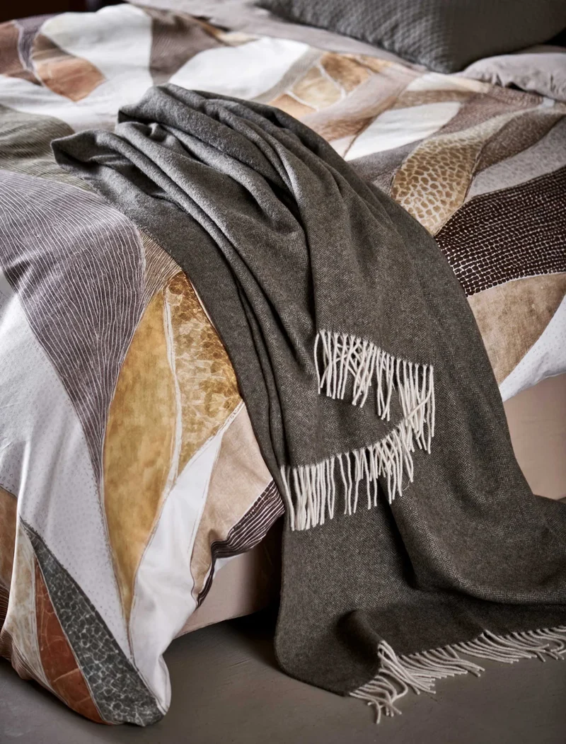 Plaid Merinowolle & Kaschmir mit Fransen Serina Home