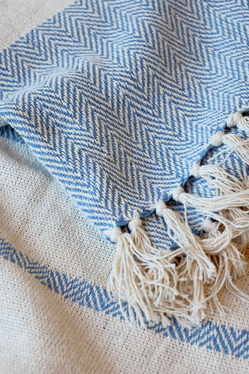 Chic Antique Aix Plaid Garnüberschuss Sky Blue