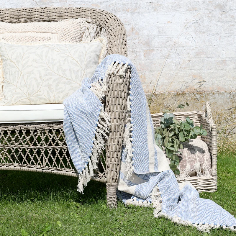 Chic Antique Aix Plaid Garnüberschuss Sky Blue