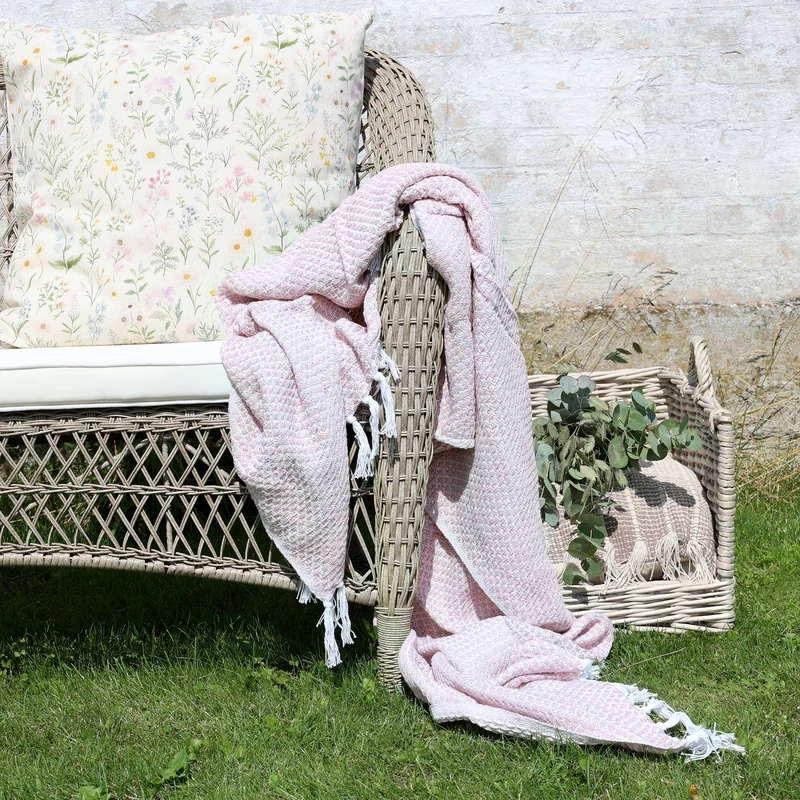 Chic Antique Aix Plaid Garnüberschuss Rosa