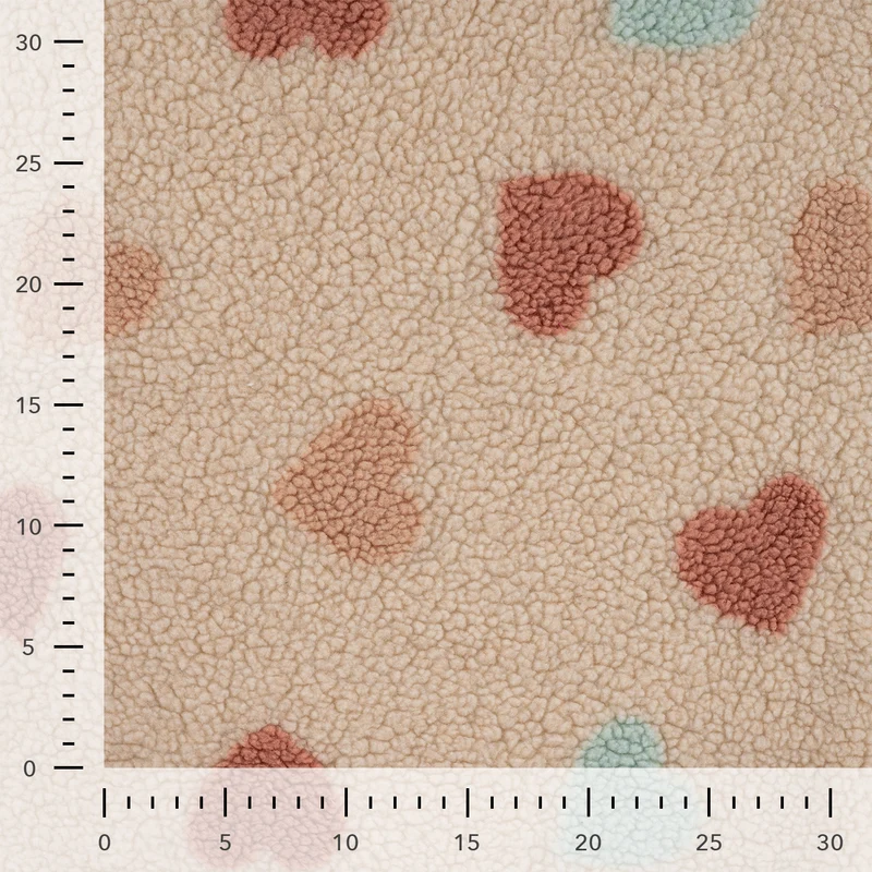 Teddy Jacquard Herzen *Ab 50cm