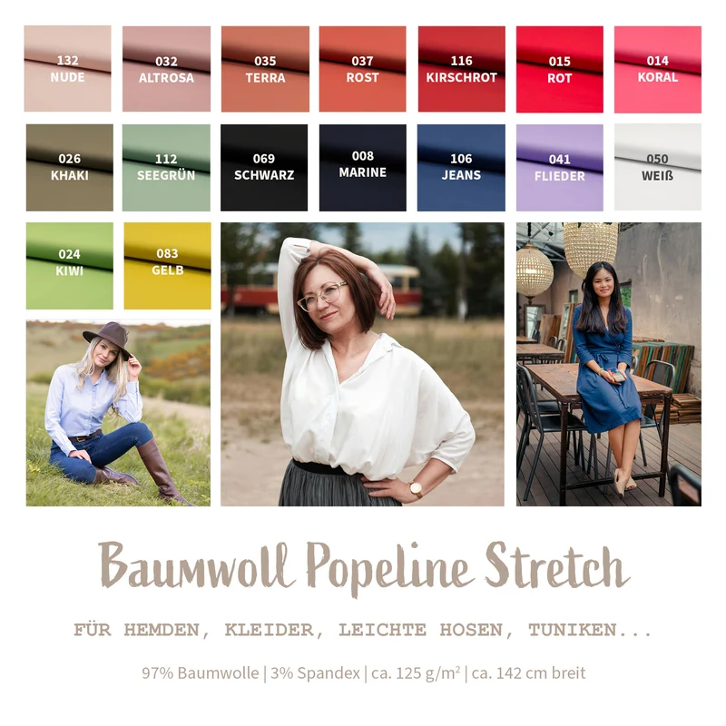 Popeline Stretch *Ab 50 cm