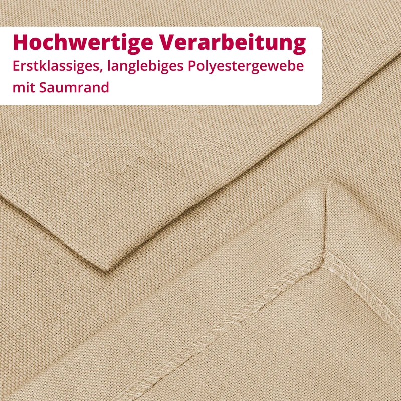 Leinen Optik Tischdecke eckig beige sand
