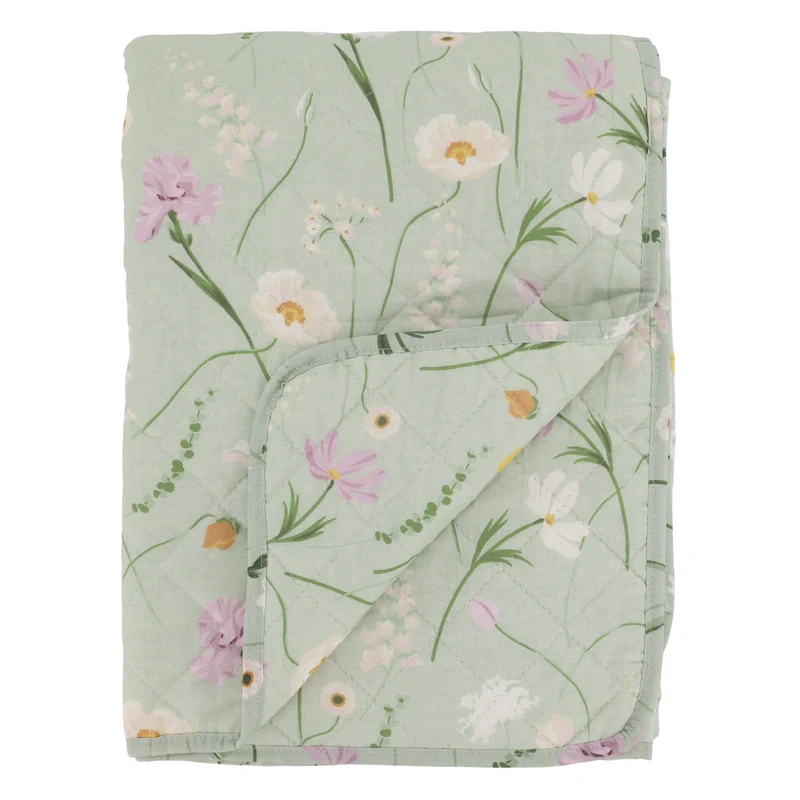 Chic Antique Aix Quilt mit Blumen Grün