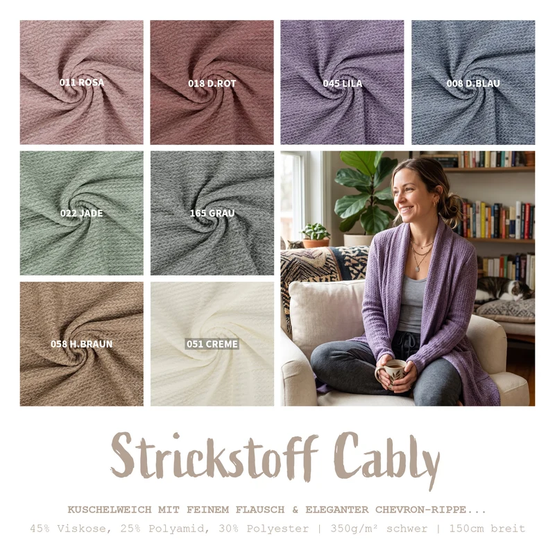 Strickstoff Cably *Ab 50cm