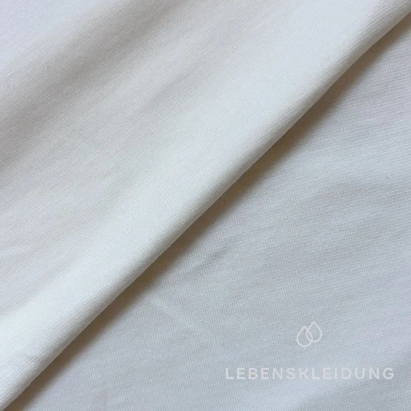 Bio Single Jersey Stoff - Weiß ohne optische Aufheller — ganze Rolle (30 m)
