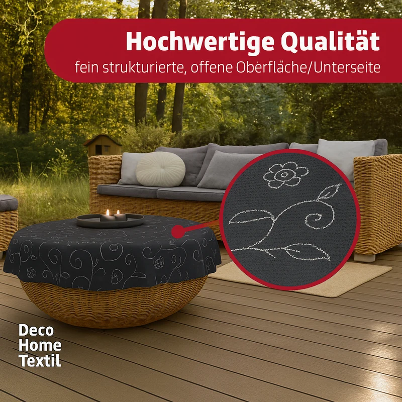 Miami Gartentischdecke Mediterran Rund