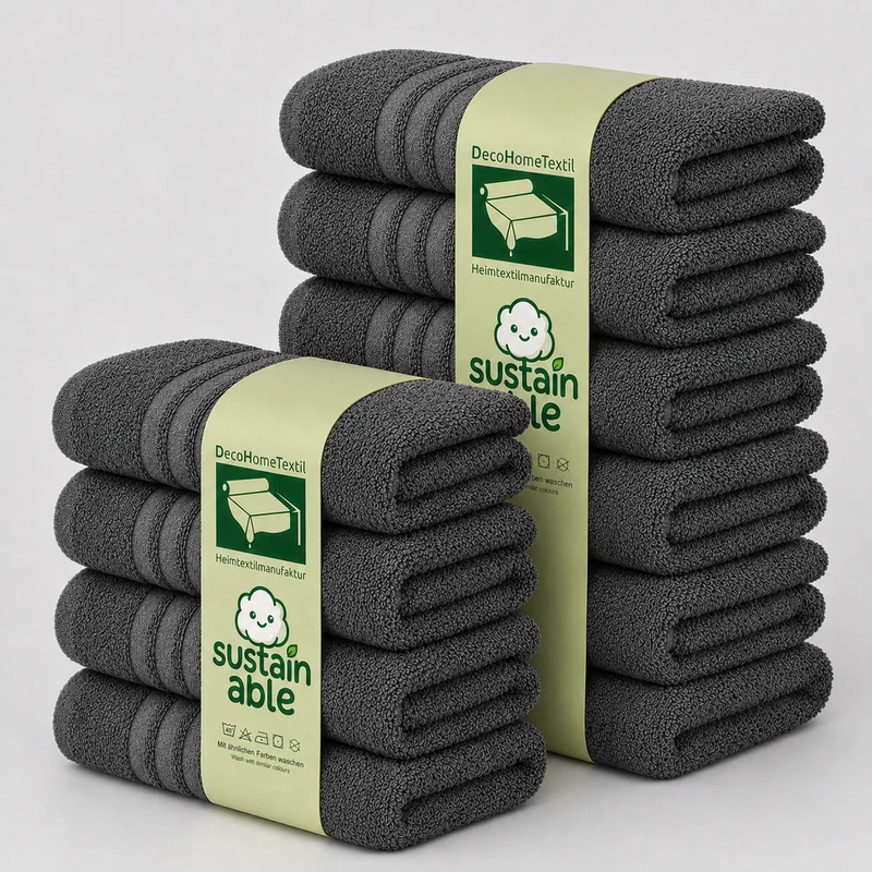 DecoHomeTextil Eco Hand- Badetuch Frottier Set, sustainable, kuschelweich, saugstark