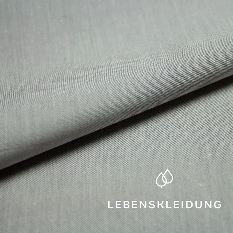 Bio Chambray - Natur - Anthrazit — ganze Rolle (60 m)