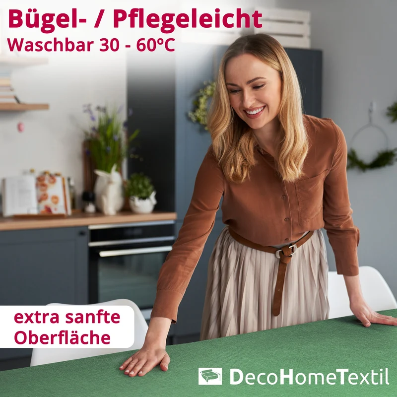Leinen Optik Tischdecke eckig dunkelgrün