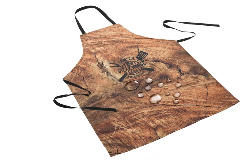 Grillschürze Schürze mit Fleckschutzausrüstung 65 x 80 cm mit Bändern zum Umhängen und Binden
