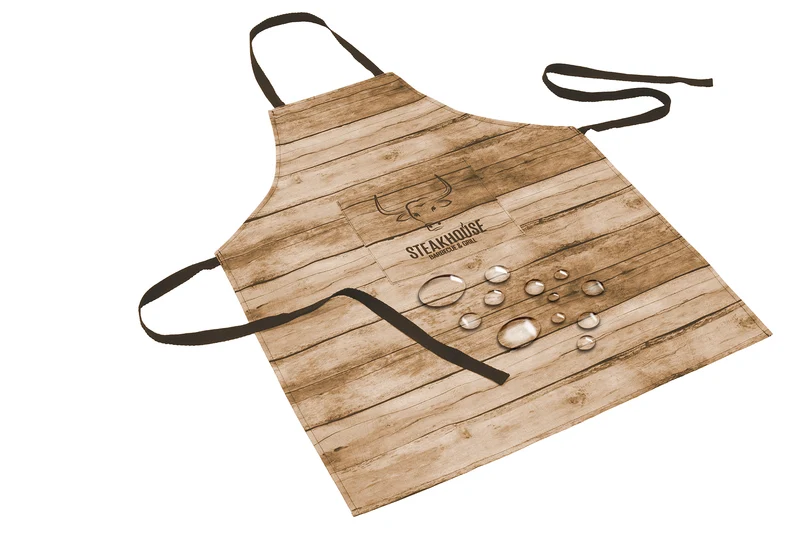 Grillschürze Schürze mit Fleckschutzausrüstung 65 x 80 cm mit Bändern zum Umhängen und Binden