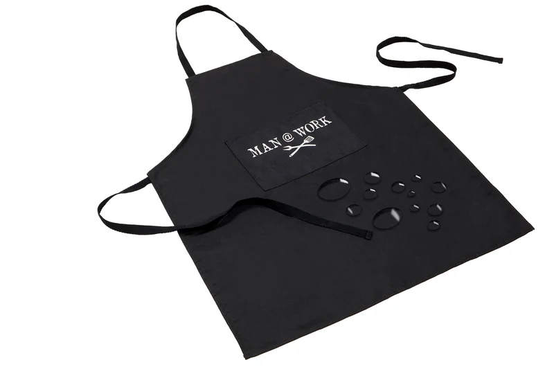 Grillschürze Schürze mit Fleckschutzausrüstung 65 x 80 cm mit Bändern zum Umhängen und Binden