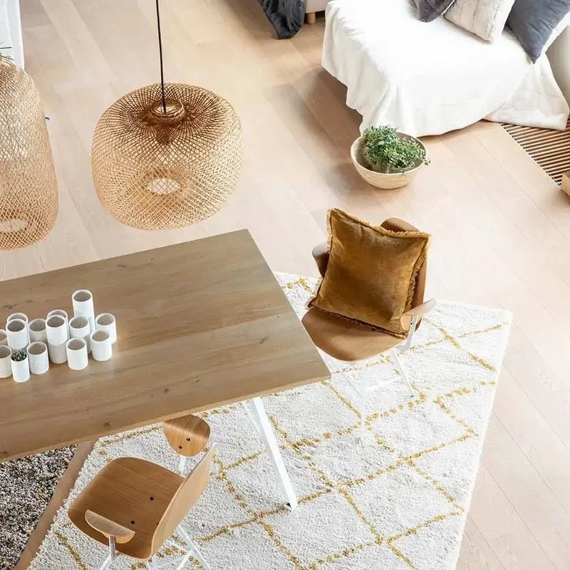 Teppich mit Rautenmuster Beige Casablanca