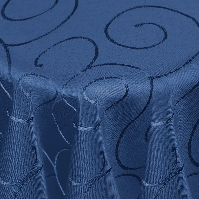 Kringel Ornamente Tischdecke Blau rund