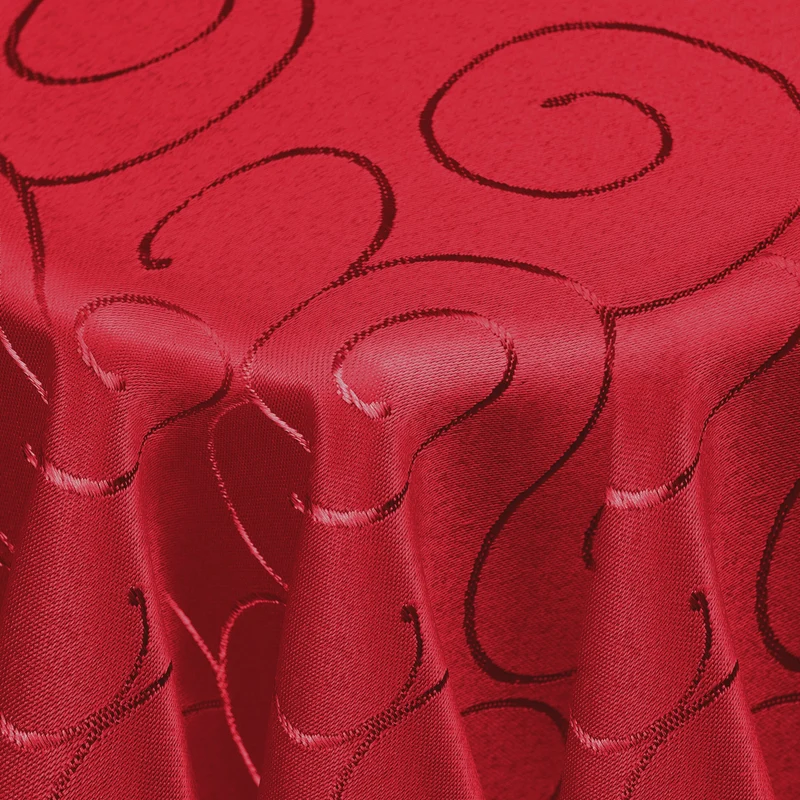 Kringel Ornamente Tischdecke Rot oval