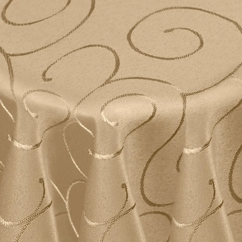 Kringel Ornamente Tischdecke Nougat oval