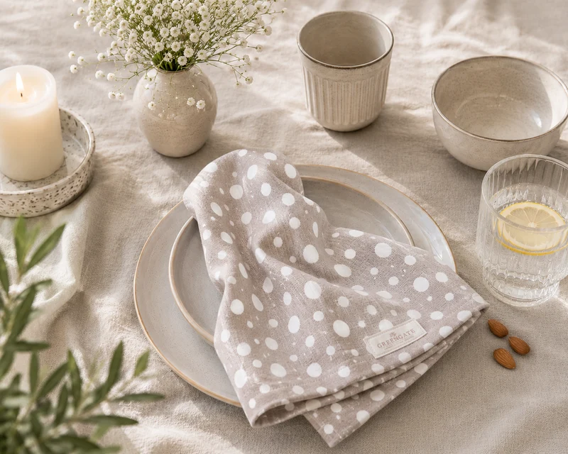 GreenGate Stoffserviette Neva Beige 40x40