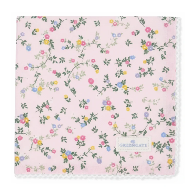 GreenGate Stoffserviette Leona Hellrosa 40x40