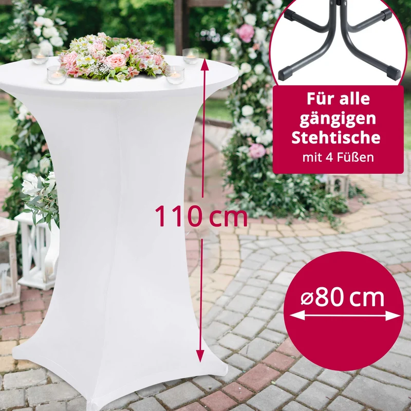 Stehtischhusse mit 200g/m² Ø 70-80 cm, Höhe 110-120 cm