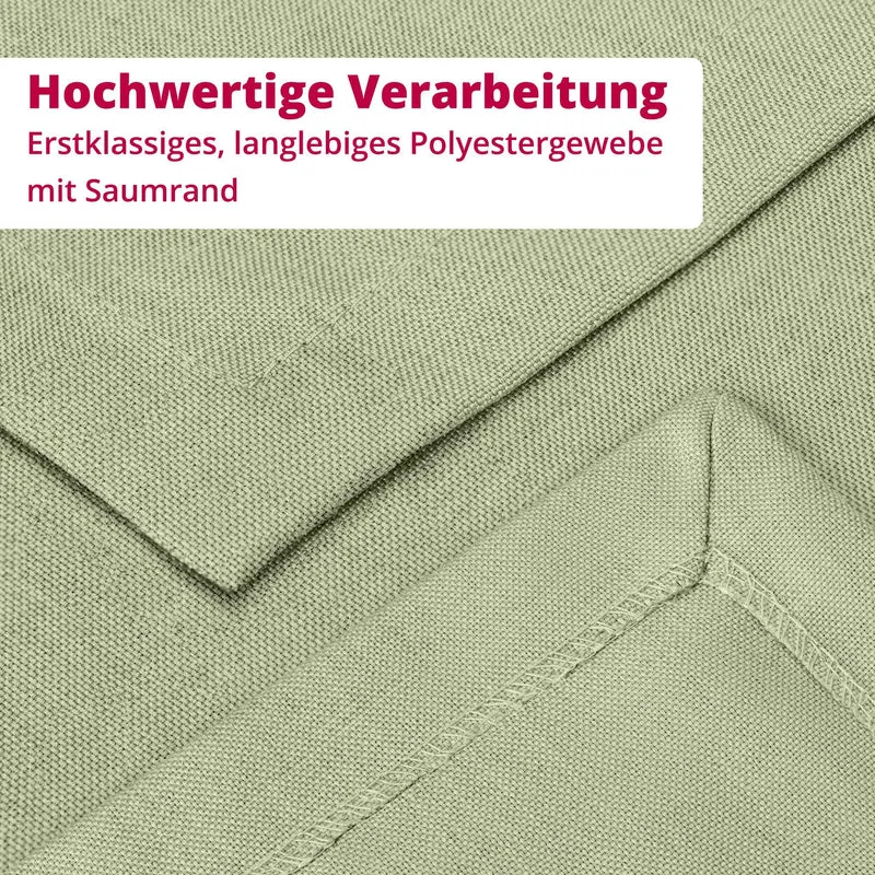 Leinen Optik Tischdecke oval / rund hellgrün