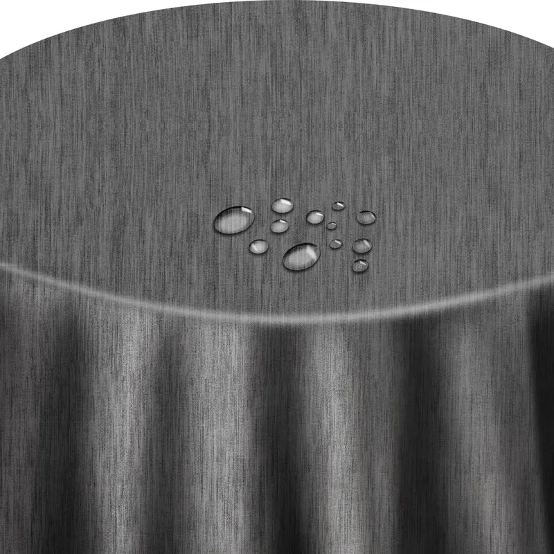 Wachstuch Leinen Prägung Grau Anthrazit rund / oval