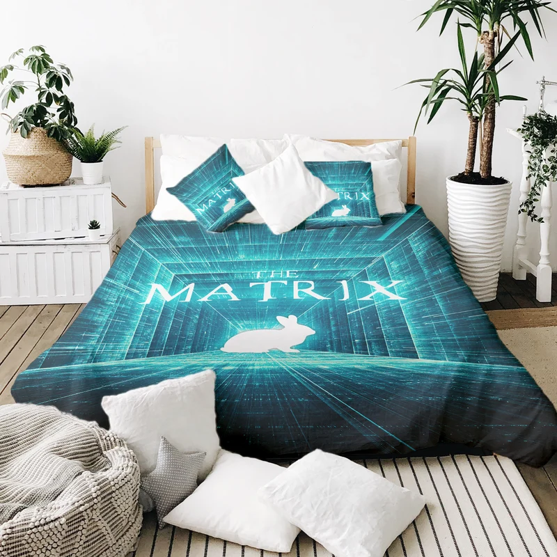 Therapiedecken Baumwollbezug Blau Matrix