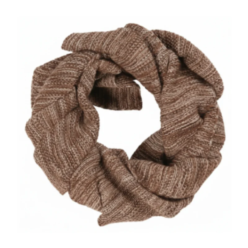 Ib Laursen Halstuch Braun Melange – Gestricktes Baumwolltuch