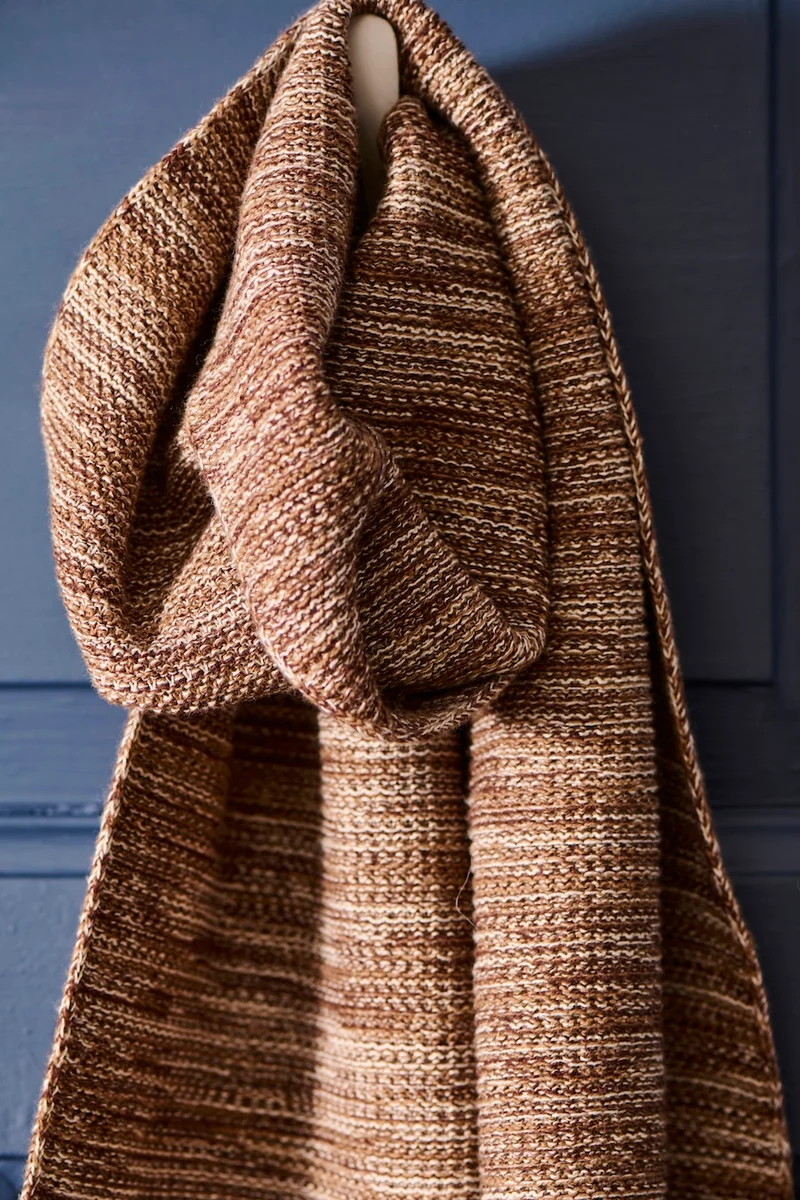 Ib Laursen Halstuch Braun Melange – Gestricktes Baumwolltuch