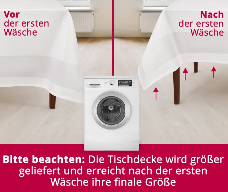 100% Baumwolle Damast Tischdecke weiß eckig
