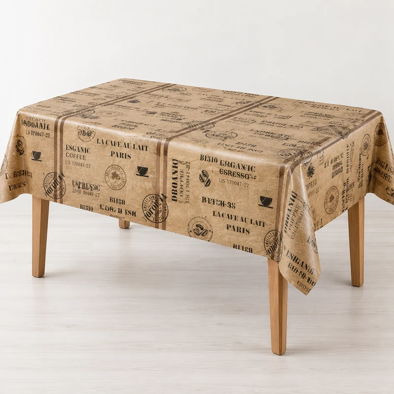 Wachstuch Kaffeesack Braun Beige eckig