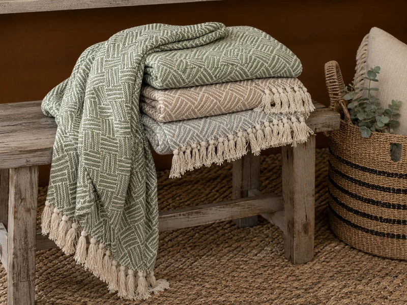 Chic Antique Aix Plaid Grün/Creme