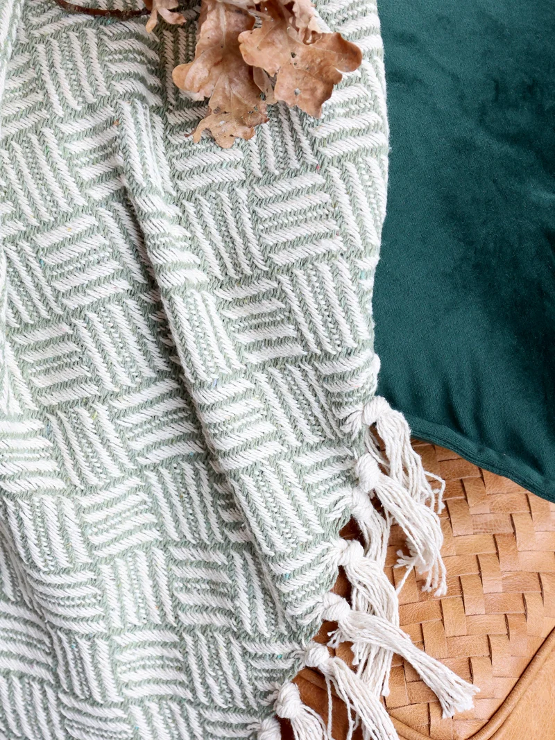 Chic Antique Aix Plaid Grün/Creme