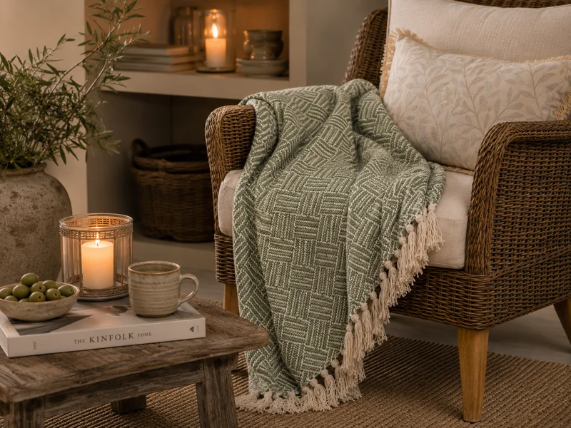 Chic Antique Aix Plaid Grün/Creme